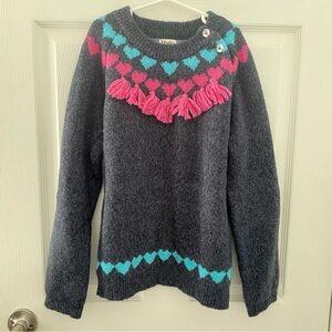 Hatley Pink and Gray‎ Crew Neck Sweater with Chevron Design